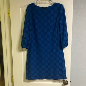 Style & Co. Blue Polka Dot Long Sleeve Dress